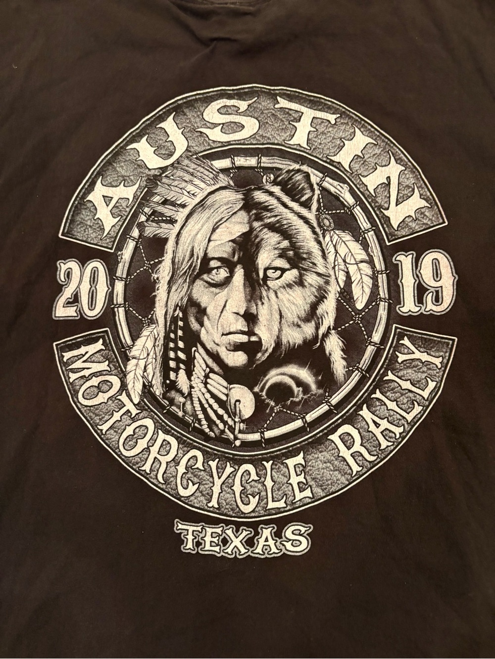 Black Austin Texas Motorcycle Rally 2019 Graphic Tee- size 5XL BMP